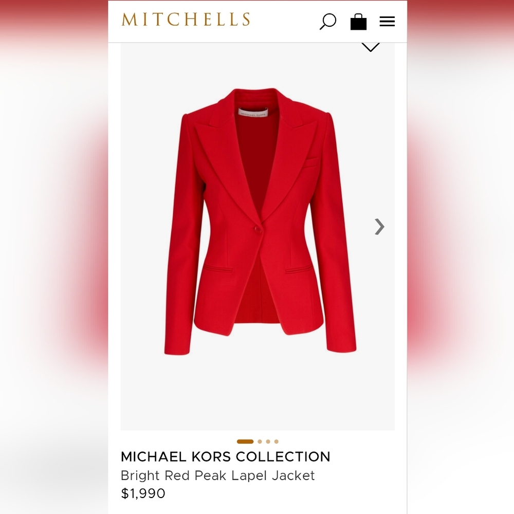 Michael Kors Collection Red Peak Lapel Jacket Size 4 Womens